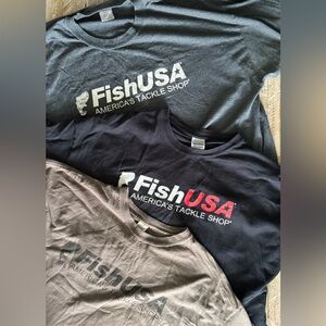 🐟FishUSA T-Shirt Bundle XXL – Set of 3 – Heavyweight, Great Quality🐟~2XL